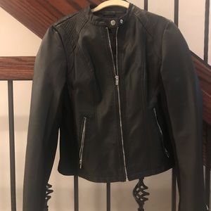Express Faux Leather Jacket Black Small